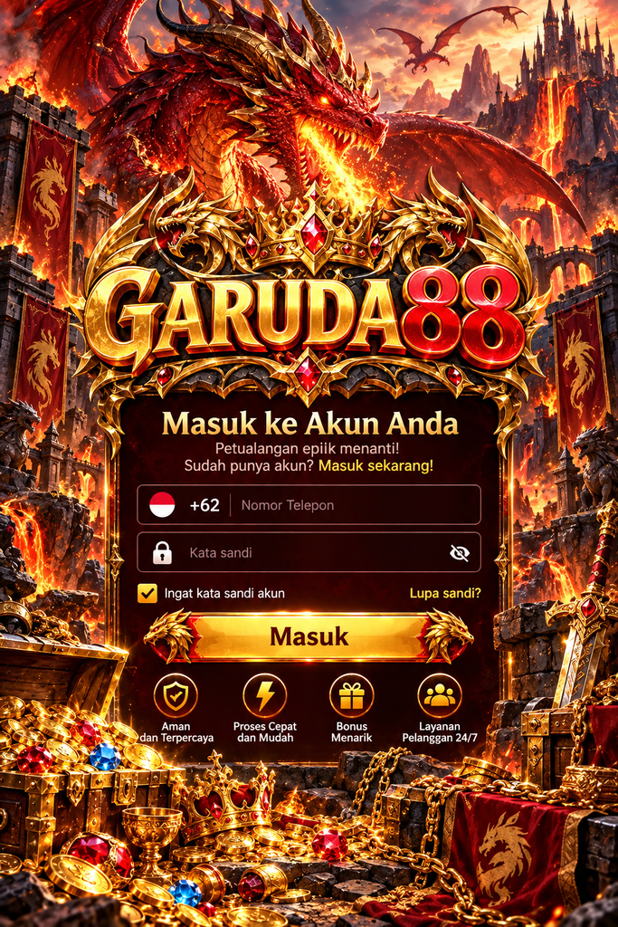 GARUDA88 login dengan tema naga api dan kerajaan harta karun
