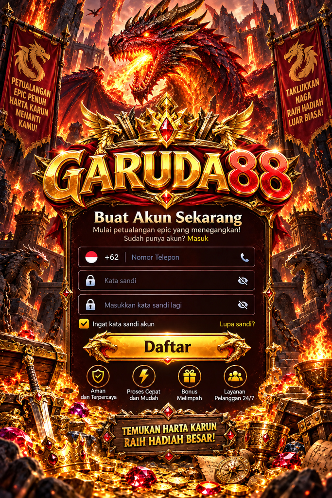 GARUDA88 daftar dengan tema naga api dan harta karun fantasi
